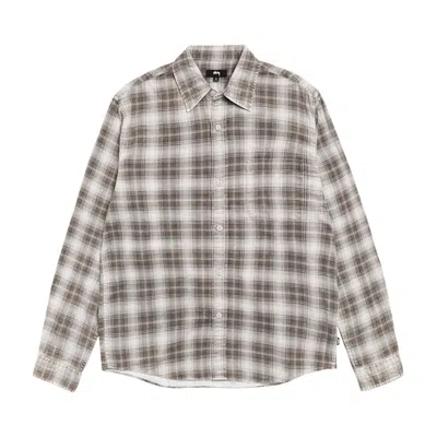 Pre-owned Stussy Dax Printed Shirt 'brown' | Men's Size M