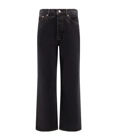 Stussy Denim Trousers With Belt Loops In Black