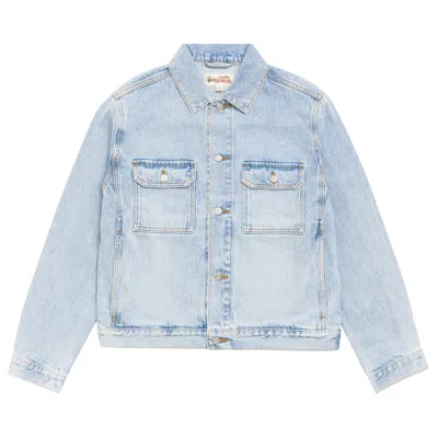 Pre-owned Stussy Denim Trucker Jacket 'light Wash Indigo' | Blue | Men's Size Xl
