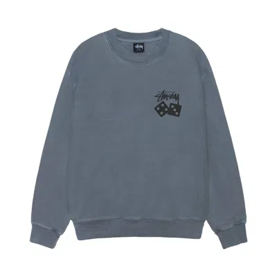 Pre-owned Stussy Dice Crew Pigment Dyed 'navy' | Blue | Men's Size L