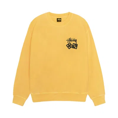 Pre-owned Stussy Dice Crew Pigment Dyed 'yellow' | Men's Size L