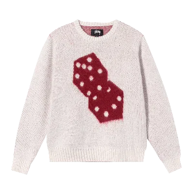 Pre-owned Stussy Dice Mohair Sweater 'bone' In Cream