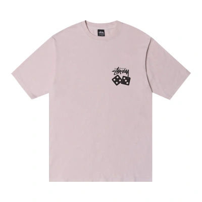 Pre-owned Stussy Dice Pigment Dyed Tee 'blush' In Pink