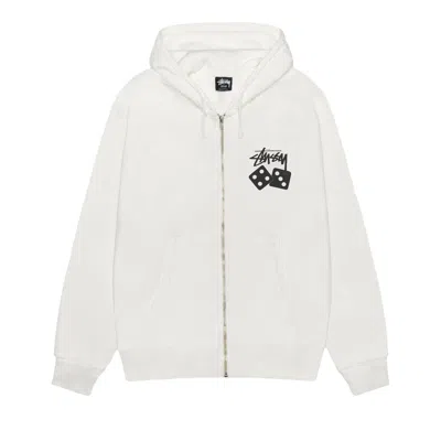 Pre-owned Stussy Dice Zip Hoodie Pigment Dyed 'natural' | Cream | Men's Size M