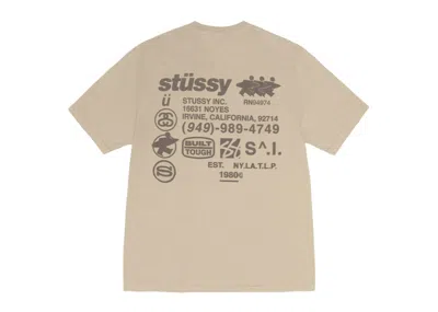 Pre-owned Stussy Dna Pigment Dyed T-shirt In Khaki