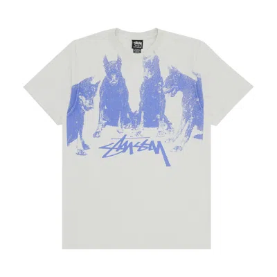 Pre-owned Stussy Dobermans Tee 'fog' In Cream