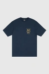 Stussy Dog Crown Tee In Navy, Men's At Urban Outfitters In Metallic