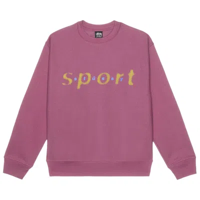 Pre-owned Stussy Dot Sport Crew Sweatshirt 'berry'