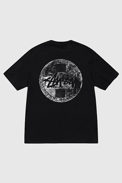 Stussy Dot Stamp Graphic T-shirt Top In Black, Men's At Urban Outfitters