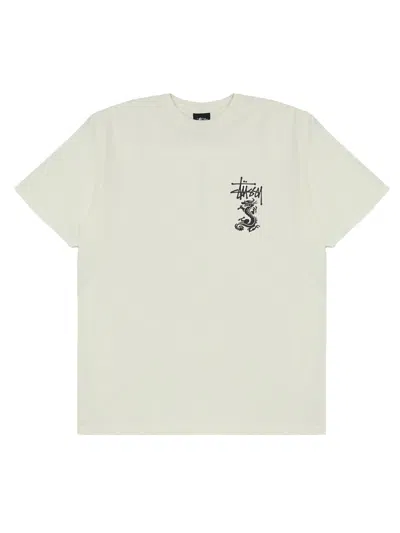 Stussy Double Dragon Gig Dyed Tee In Neutral