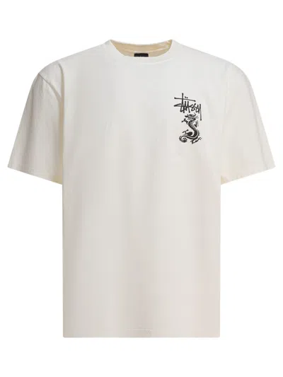 Stussy Double Dragon Pig. Dyed Tee T-shirts Beige In White