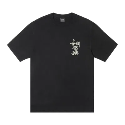 Pre-owned Stussy Double Dragon Tee Pigment Dyed 'black' | Men's Size M