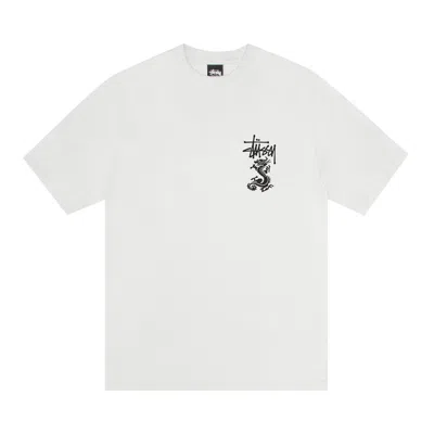 Pre-owned Stussy Double Dragon Tee Pigment Dyed 'natural' | Cream | Men's Size M In White