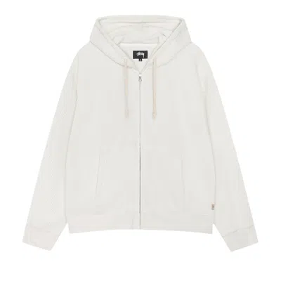 Pre-owned Stussy Double Layer Waffle Zip Hoodie 'off White' | Men's Size L