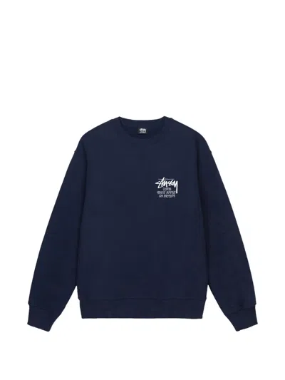 Stussy Dover Street Market Logo-print Sweatshirt In Blue
