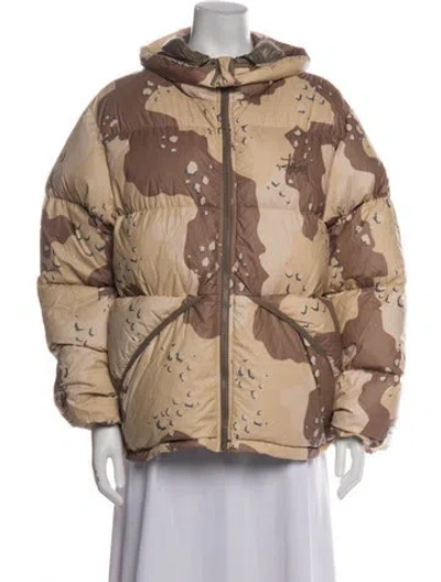 Pre-owned Stussy Down Gear Nylon Down Jacket In Black/neutrals
