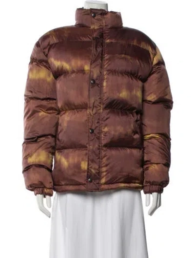 Pre-owned Stussy Down Jacket In Brown