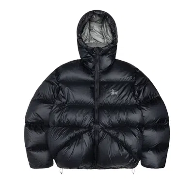 Pre-owned Stussy Down Parka Micro Ripstop 'phantom Black'