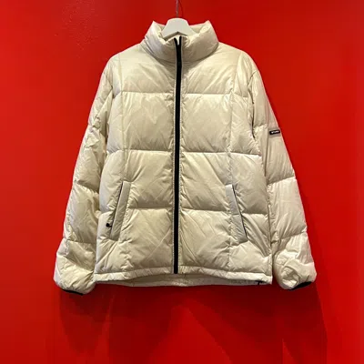 Pre-owned Stussy Down Puffer Jacket Light Grey In White