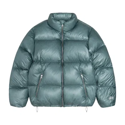 Pre-owned Stussy Down Puffer Parachute Ripstop 'powder Blue'