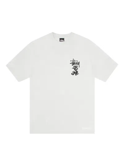 Stussy Dragon-embellished T-shirt In White