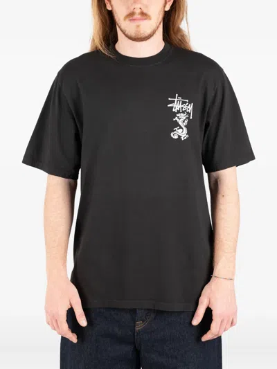 Stussy Dragon Graphic T-shirt In Black