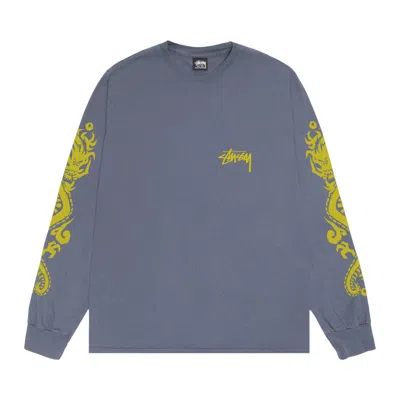 Pre-owned Stussy Dragons Long-sleeve Tee 'indigo' In Blue