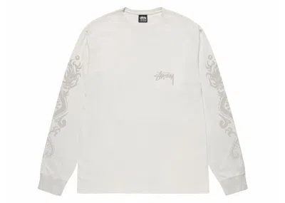 Pre-owned Stussy Dragons Pigment Dyed Long Sleeve Tee Shirt In Natural
