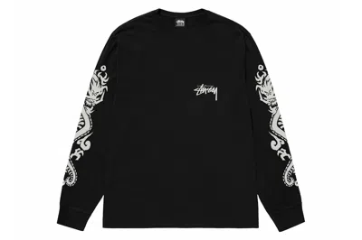 Pre-owned Stussy Dragons Pigment Dyed L/s Tee Black