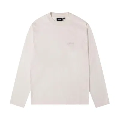 Pre-owned Stussy Dyed Long-sleeve Mock Neck Tee 'white' | Men's Size Xxl