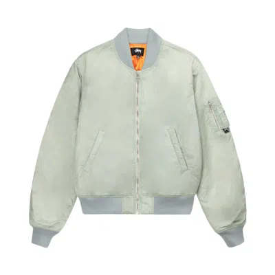 Pre-owned Stussy Dyed Nylon Bomber 'stone' In Grey