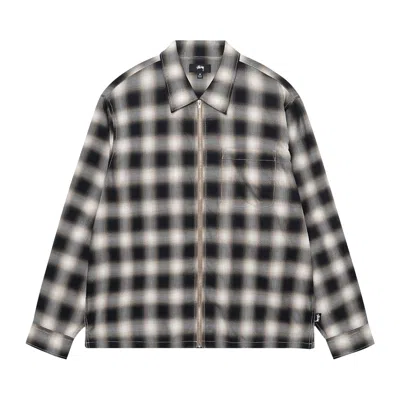 Pre-owned Stussy Eddie Plaid Zip Shirt 'black' In Multi-color