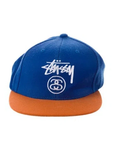 Pre-owned Stussy Embroidered Snapback Hat In Blue