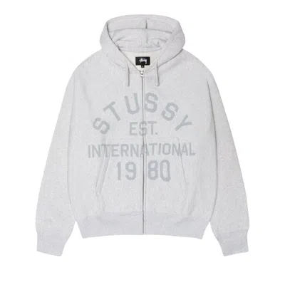 Pre-owned Stussy Established Zip Hoodie 'ash Heather' | Grey | Men's Size L In Gray