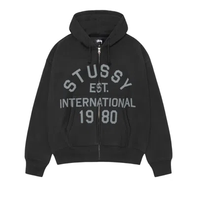 Pre-owned Stussy Established Zip Hoodie 'black' | Men's Size M