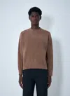 Stussy Ribbed Crew-neck Sweater In Brown