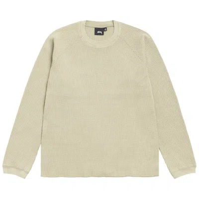Pre-owned Stussy Extra Tough Raglan Thermal 'desert' | Cream | Men's Size L In White