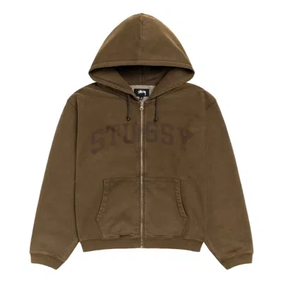 Stussy Long-sleeved Hoodie In Brown