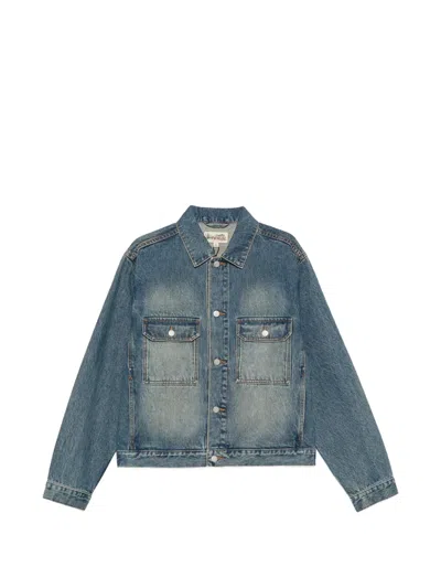 Stussy Faded-effect Denim Jacket In Blue