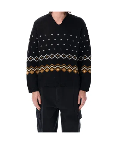 Stussy Fairisle Sweater In Black