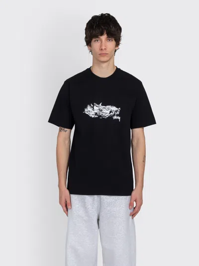 Stussy Graphic-print T-shirt In Black