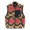 Stussy Fillmore Sherpa Vest 'mustard' In Multi