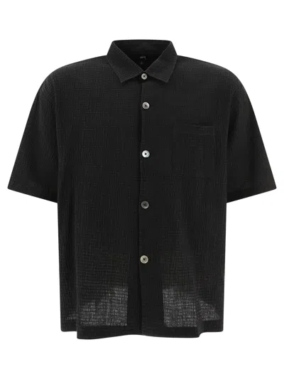 Stussy Flat Bottom Crinkled Shirts Black