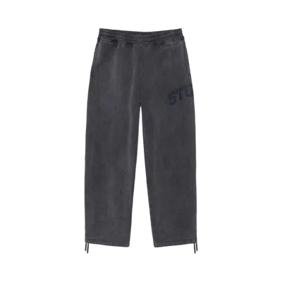 Pre-owned Stussy Fleece Pant Faded Graphic 'washed Black' | Men's Size M