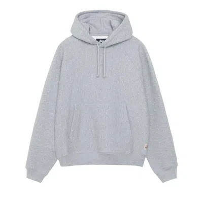 Pre-owned Stussy Fleece Raglan Hoodie 'grey Heather'