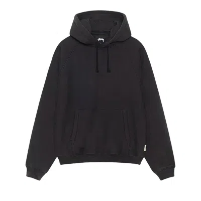 Pre-owned Stussy Fleece Raglan Hoodie 'washed Black' | Men's Size S