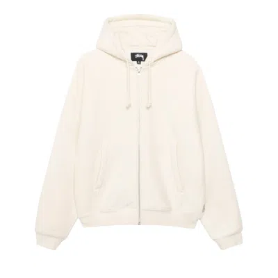Pre-owned Stussy Fleece Raglan Zip Hoodie 'natural' | Cream | Men's Size M In White