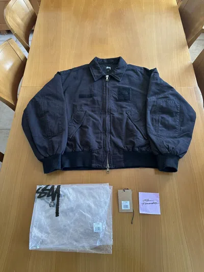 Pre-owned Stussy Flight Bomber Black