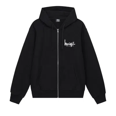 Pre-owned Stussy Flipped Zip Hoodie 'black'