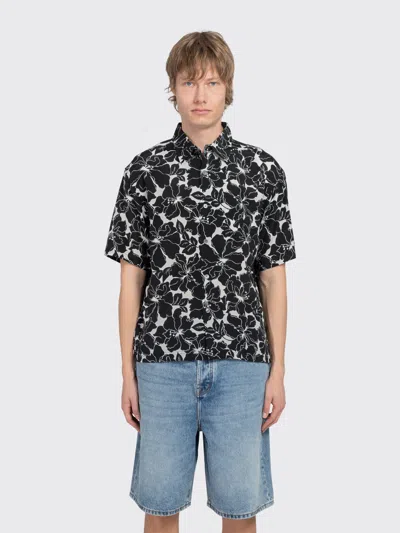 Stussy Floral Hawaiian Shirt In Black